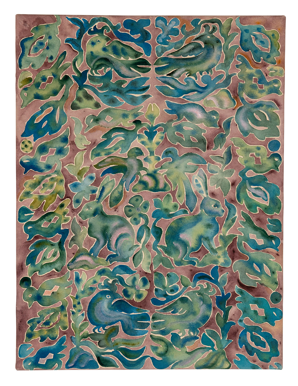 Perennial Brocade - Watercolor on Canvas, 18x24