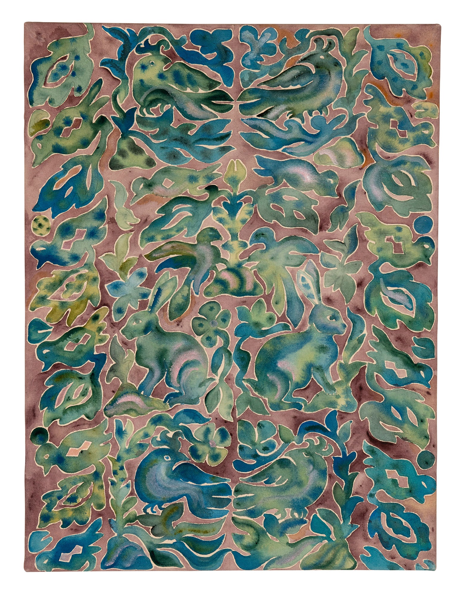 Perennial Brocade - Watercolor on Canvas, 18x24
