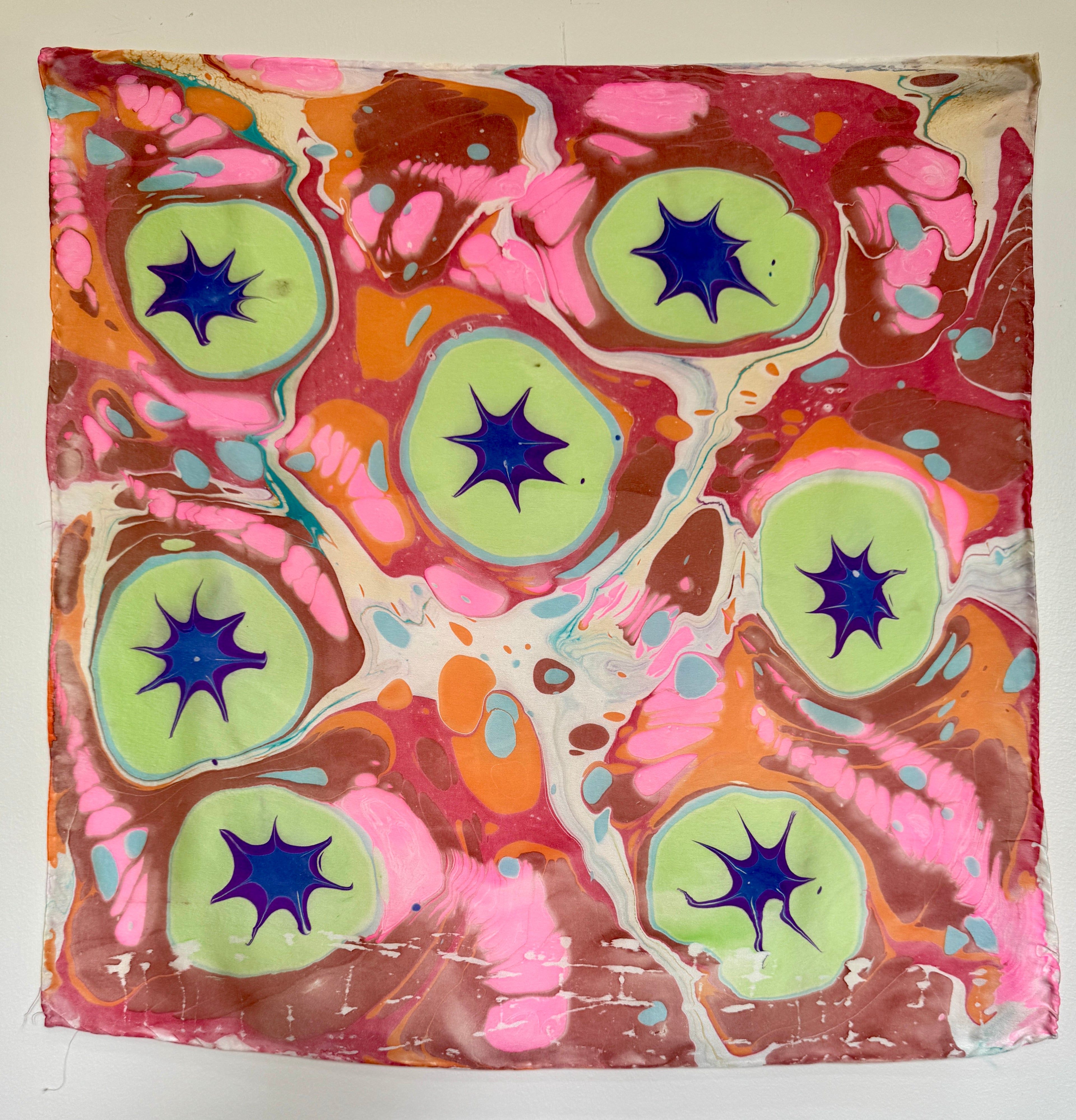 Marbled Silk Bandana. Star child
