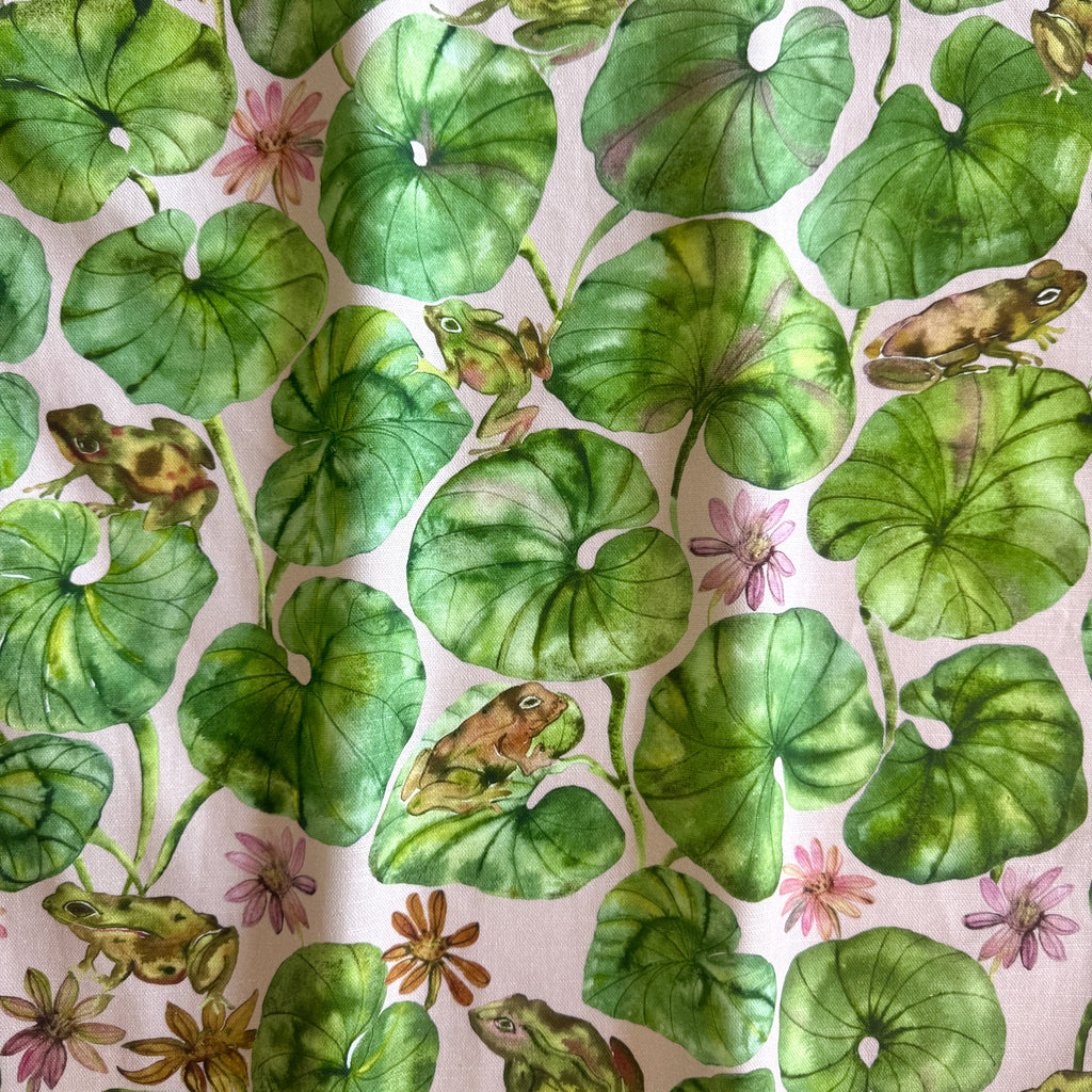 Leopard Plant Linen Cotton Blend / Shell Pink