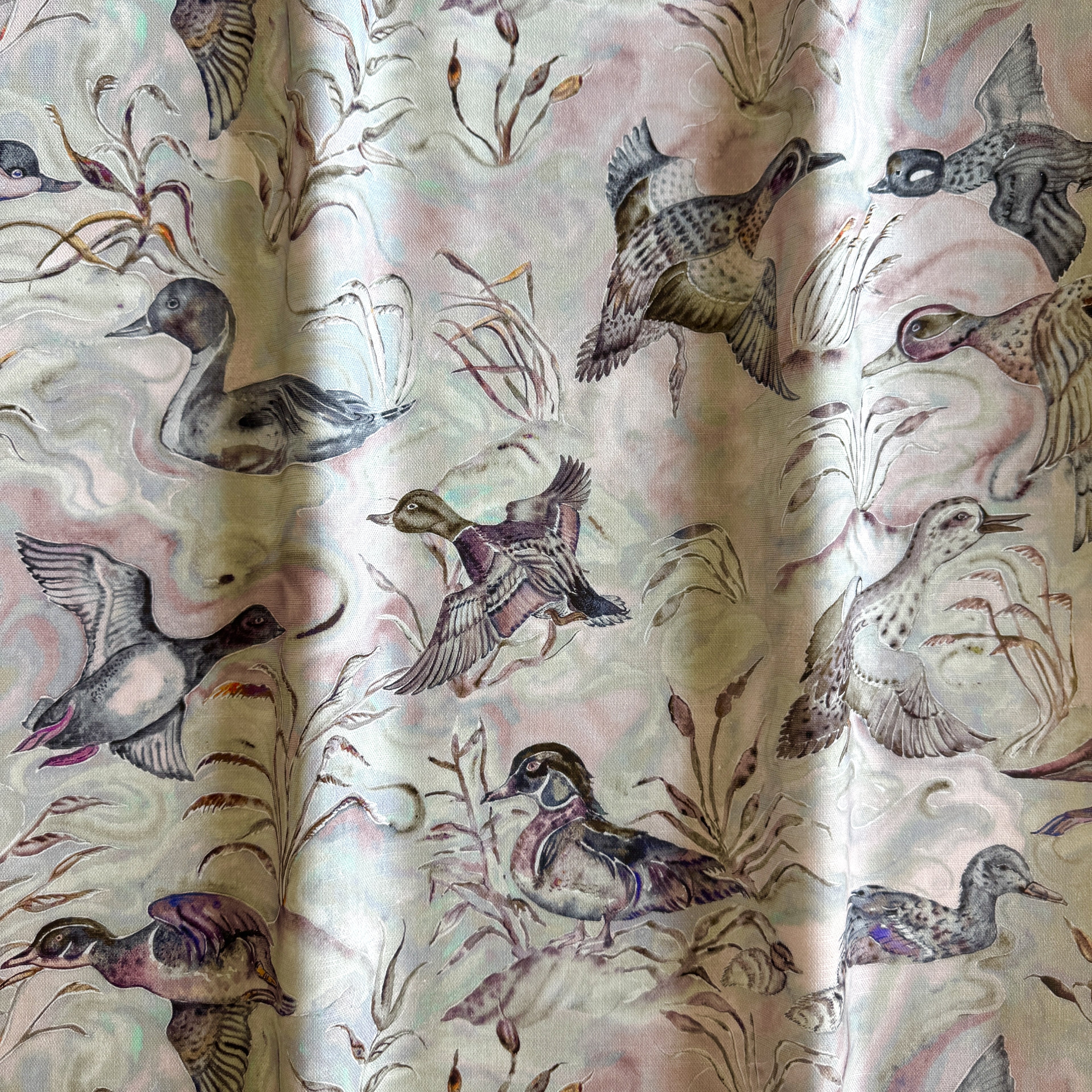 Duck Menagerie Linen Cotton Blend in Potters Pink